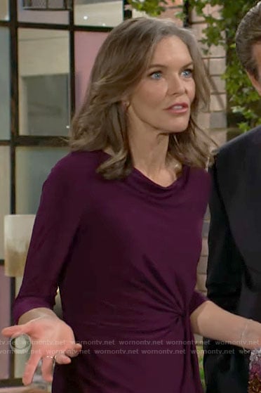 Diane's purple cowl neck dress on The Young and the Restless