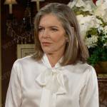 Diane’s white tie-neck blouse on The Young and the Restless