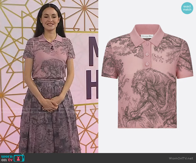 Dior Dioriviera Cropped Polo Shirt worn by Melanie Hamrick on Today