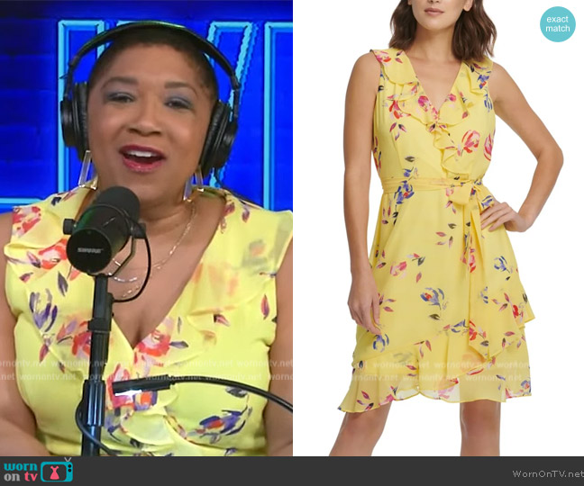 WornOnTV: Deja Vu’s yellow floral wrap dress on Live with Kelly and ...