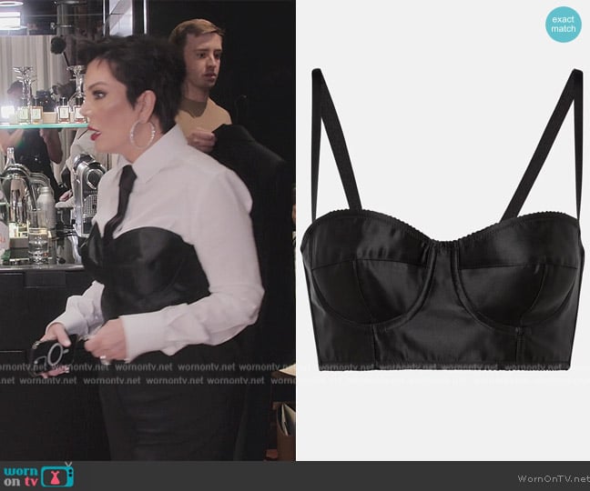 Dolce and Gabbana x Kim satin bustier worn by Kris Jenner (Kris Jenner) on The Kardashians