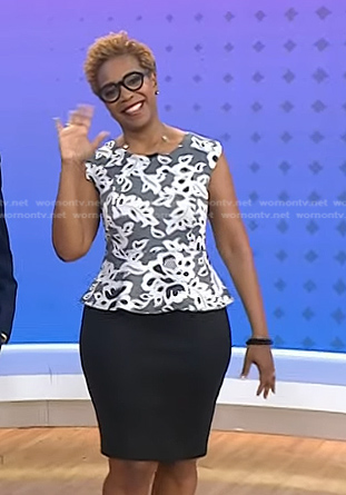 Dr. Argie Allen Wilson's grey floral peplum top on Today