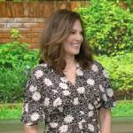 Dr Doris’s black floral print v-neck dress on Live with Kelly and Mark