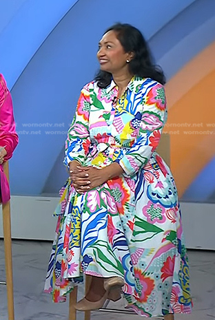 Dr. Kavita Aggarwal's floral print shirtdress on Today
