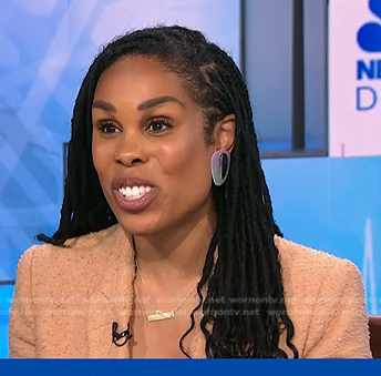 Dr. Uché Blackstock's beige textured blazer on NBC News Daily