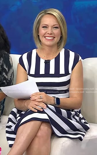 Dylan’s navy and white striped dress on Today