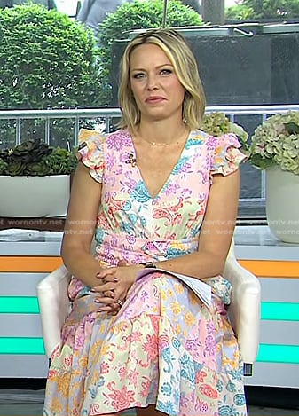 Dylan's printed ruffle v-neck dress on Today