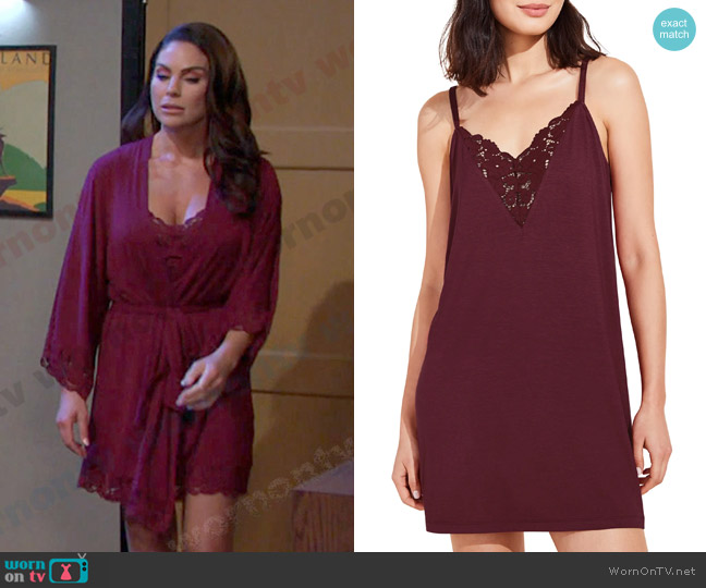 WornOnTV: Chloe's burgundy lace trim robe on Days of our Lives, Nadia  Bjorlin