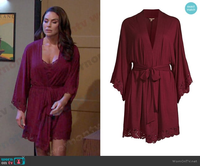 Eberjey Naya Mademoiselle Kimono-Sleeve Robe worn by Chloe Lane (Nadia Bjorlin) on Days of our Lives