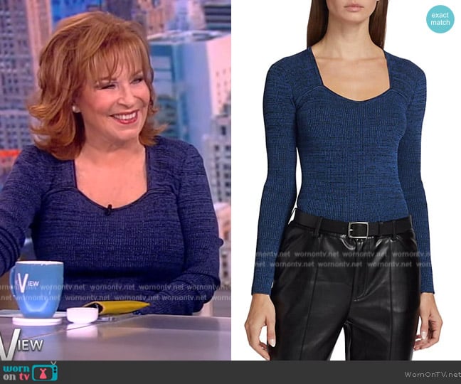 Elie Tahari Space-Dye Ribbed Knit Sweater worn by Joy Behar on The View