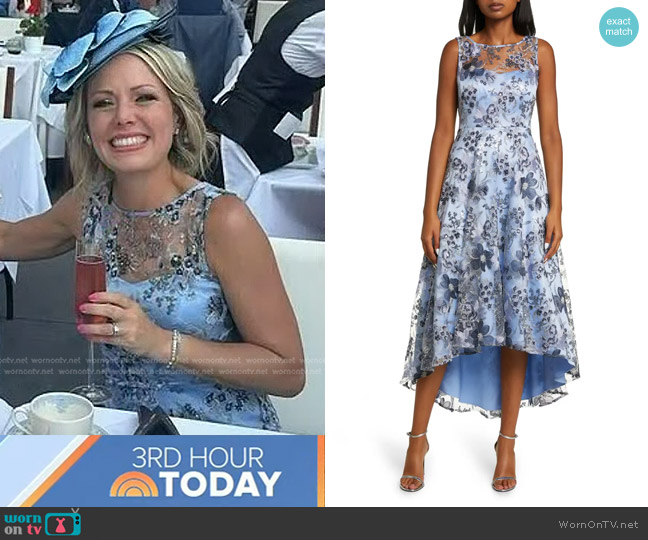 Eliza J  Illusion Neck High/Low Dress worn by Dylan Dreyer on Today