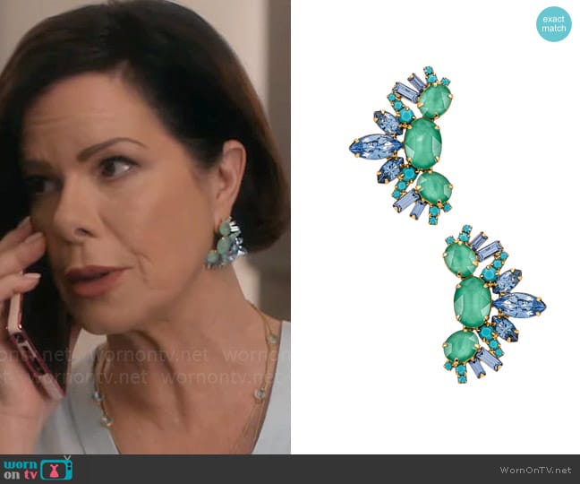 Elizabeth Cole Luella Earrings worn by Margaret Wright (Marcia Gay Harden) on So Help Me Todd