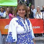 Elizabeth Heiskell’s white and blue embroidered dress on Today