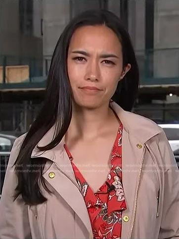 Emilie Ikeda’s beige jacket on NBC News Daily