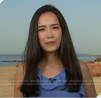 Emilie’s blue ruffled sleeveless top on Today