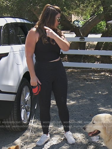 WornOnTV: Emily's black mesh inset leggings on The Real Housewives
