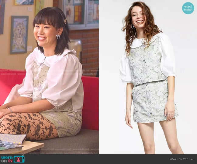 En Saison Talita Mixed-Media Top and Skort worn by Eleanor Wong (Ramona Young) on Never Have I Ever