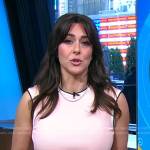 Erielle’s pink contrast trim top and black belt on Good Morning America