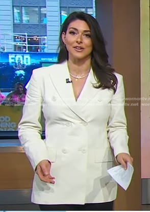 Erielle’s white double breasted blazer on Good Morning America