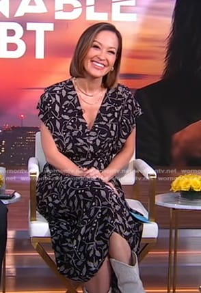 Eva's black printed dress on Good Morning America