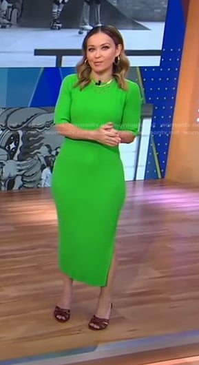 Eva’s green ribbed knit dress on Good Morning America