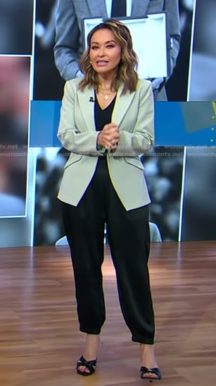 Eva’s moss green blazer on Good Morning America