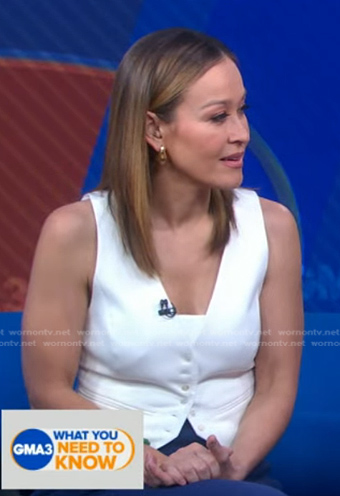 WornOnTV: Eva's white vest on Good Morning America | Eva Pilgrim