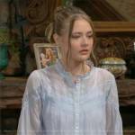 Faith’s light blue cotton top on The Young and the Restless