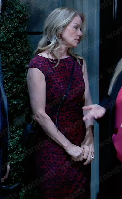 Felicia's red printed dress on General Hospital