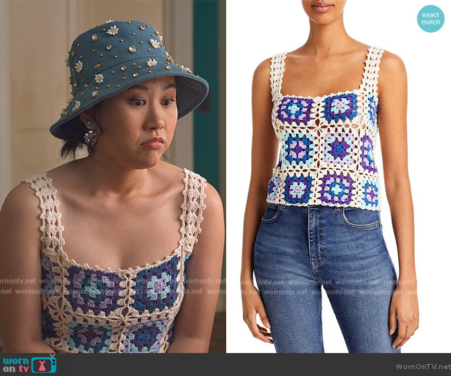 Fore Crocheted Cropped Tank Top worn by Eleanor Wong (Ramona Young) on Never Have I Ever