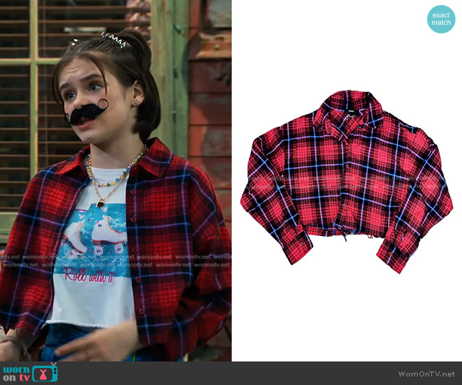 Forever 21 Plaid Cropped Shirt worn by Winnie Webber (Shiloh Verrico) on Bunkd