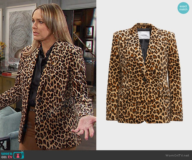 Frame Classic Cheetah-Print Blazer worn by Nicole Walker (Arianne Zucker) on Days of our Lives