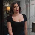 Gabi’s black ribbed square neck dress on Days of our Lives