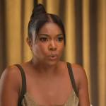 Gabrielle Union’s cowl neck dress on Access Hollywood