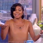 Gabrielle Union’s brown leather tank on The View