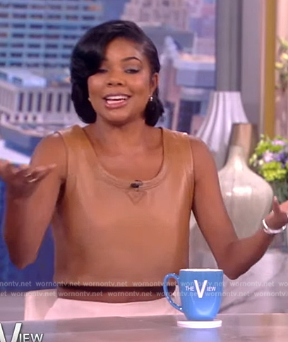 Gabrielle Union’s brown leather tank on The View