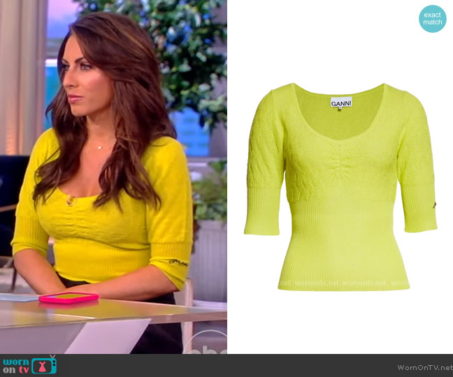 Ganni Short Sleeve Wool Sweater worn by Alyssa Farah Griffin on The View