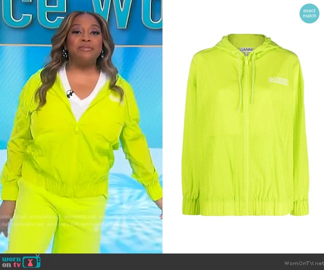 Ganni Logo-print jacket worn by Sherri Shepherd on Sherri