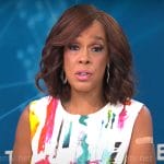 Gayle King’s painted print dress on CBS Mornings