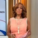 Gayle King’s coral sheath dress on CBS Mornings