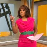 Gayle King’s pink cowl neck dress on CBS Mornings