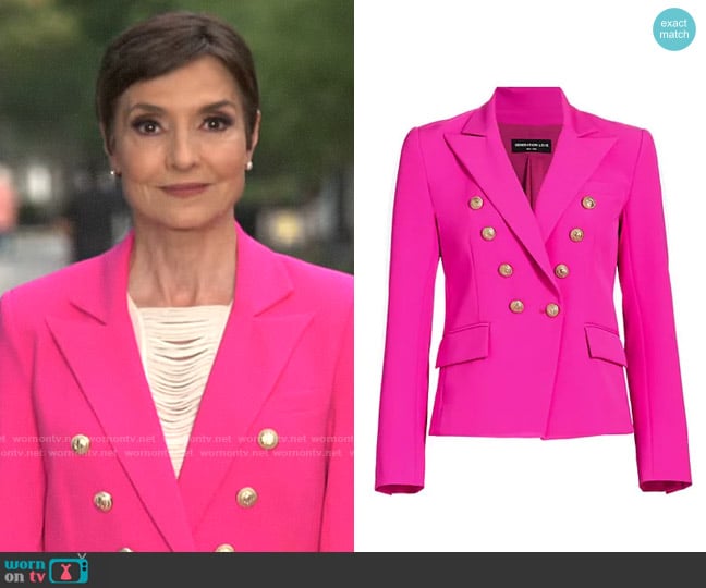 Generation Love Delilah Blazer in Magenta worn by Catherine Herridge on CBS Mornings