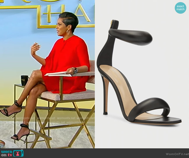 WornOnTV: Tamron’s red pleated cape dress on Tamron Hall Show | Tamron ...