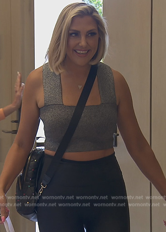 Gina's gray metallic square neck tank on The Real Housewives of Orange County