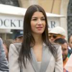 Ginevra Lamborghini’s two-tone corset top and blazer in Italy on The Bold and the Beautiful