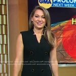 Ginger’s black sleeveless blazer dress on Good Morning America