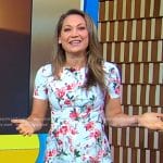 Ginger’s blue floral short sleeve dress on Good Morning America