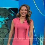 Ginger’s pink tie neck dress on Good Morning America