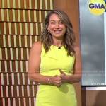 Ginger’s yellow tie shoulder sleeveless dress on Good Morning America