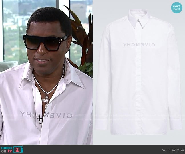 Givenchy Logo cotton poplin shirt worn by Babyface on E! News